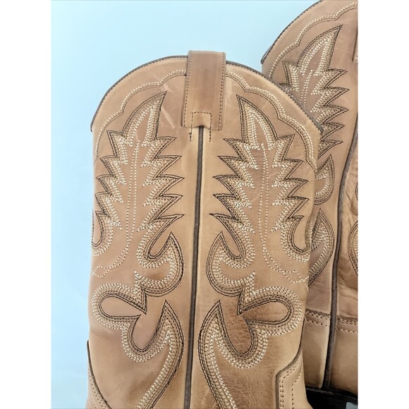 EUC Sendra Cowboy Boots Handmade Snowbut Ms Cognac Seam Stitched Leather Sz 6 - Picture 3 of 13